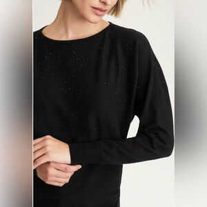 J.jill Dolman-sleeve Shimmer Sweater Black Medium NWT IN PACKAGE